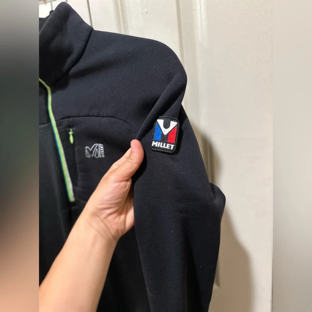 Millet Seneca Tecno Zip Fleece Jacket Men’s Black/Green combo , L/XL - Picture 6 of 9